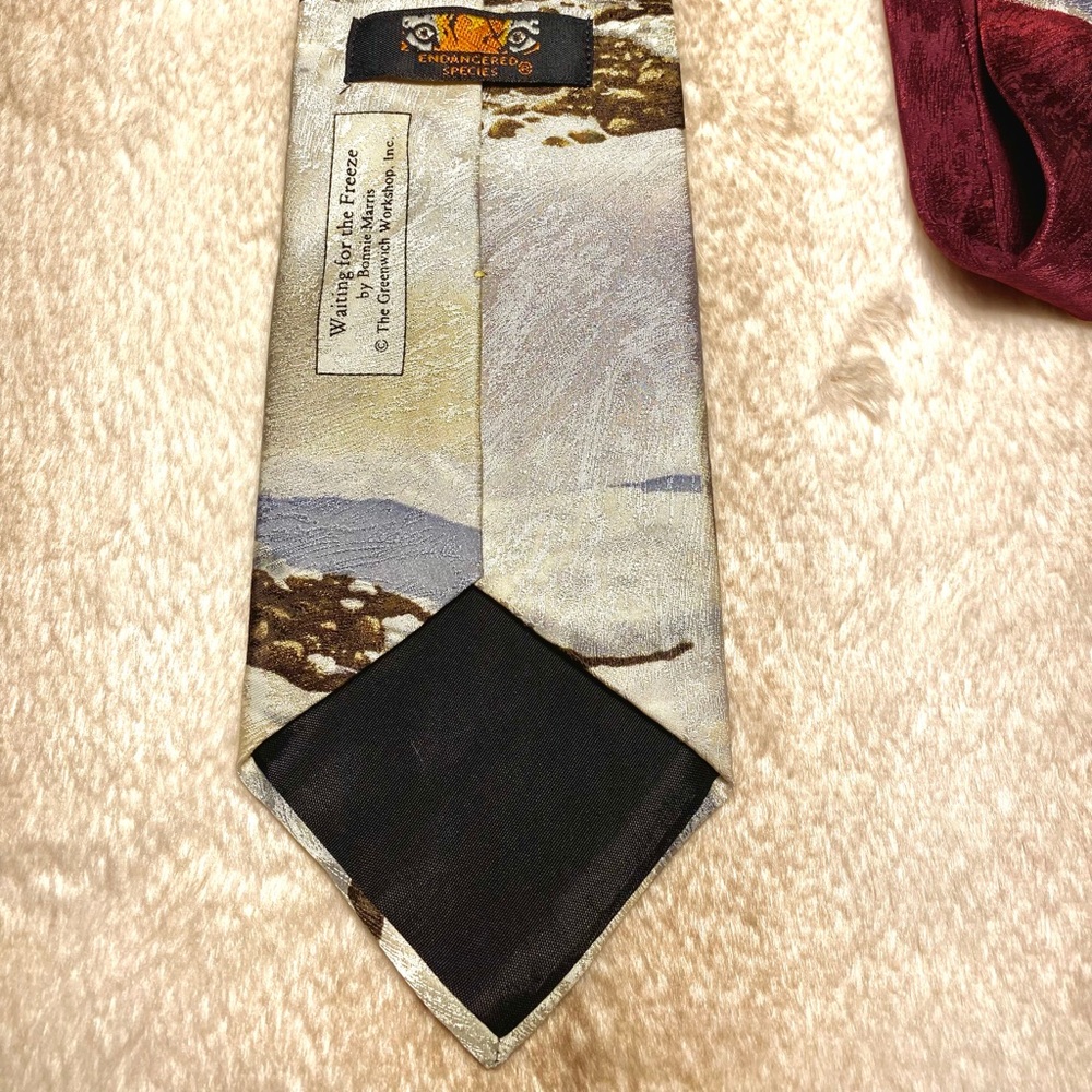Bear Pattern silk Tie by Bonnie Marris - Picture 7 of 11
